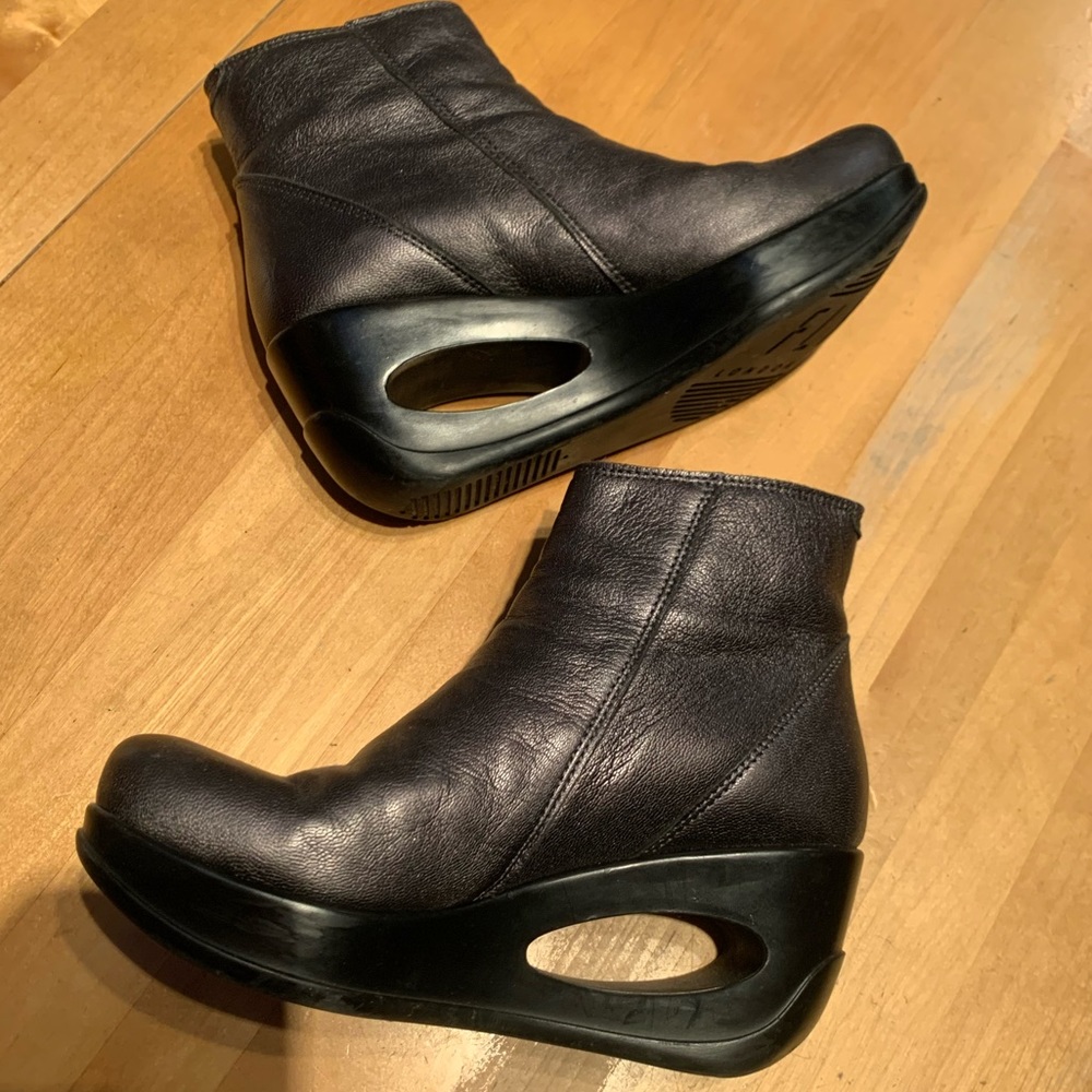 Fly London dark silver metallic boots